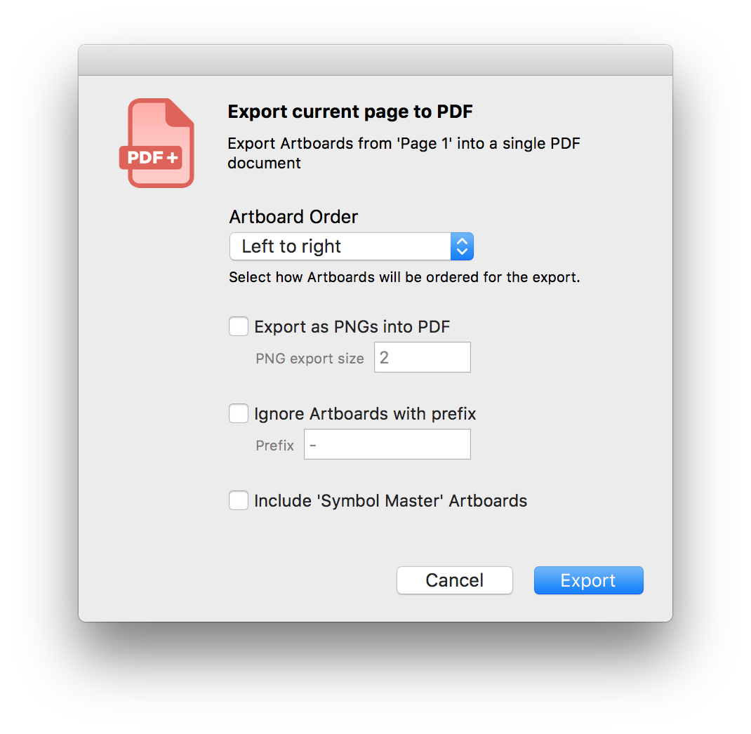 PDF export : sketch plugin