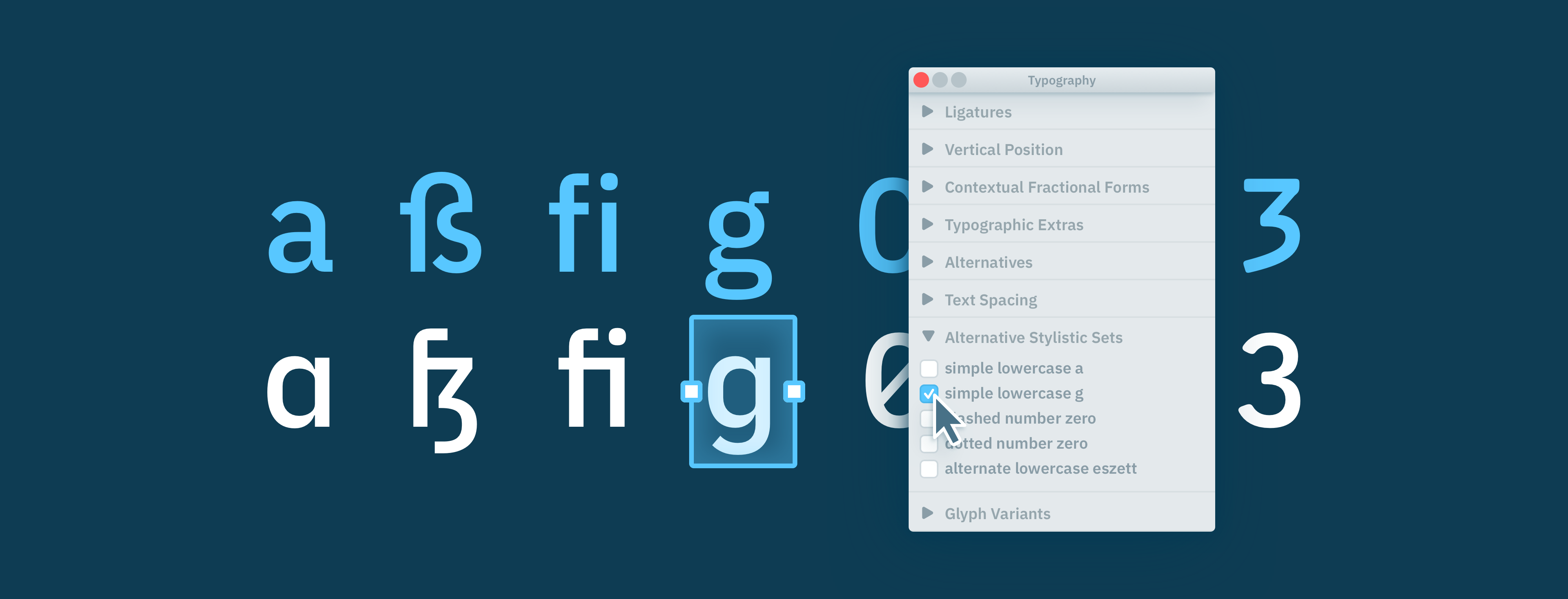 Advanced typographic features in sketch