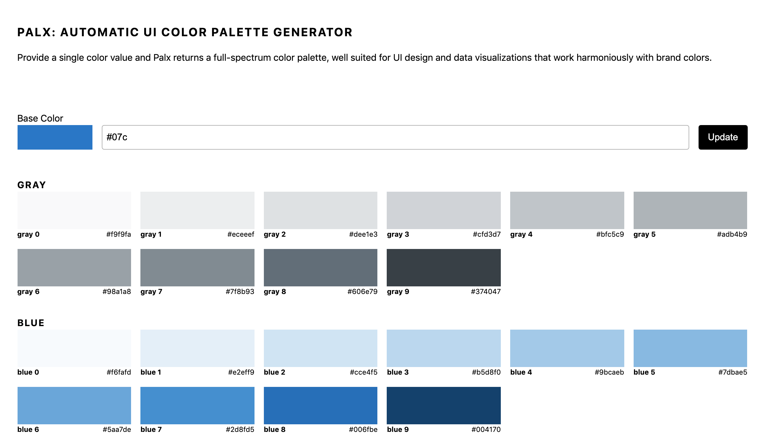 Palx : palette de couleurs