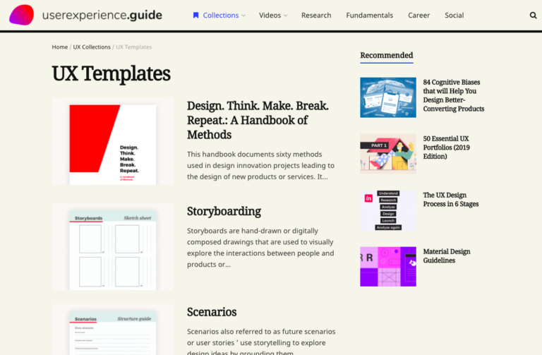 USER EXPERIENCE GUIDE : canevas UX