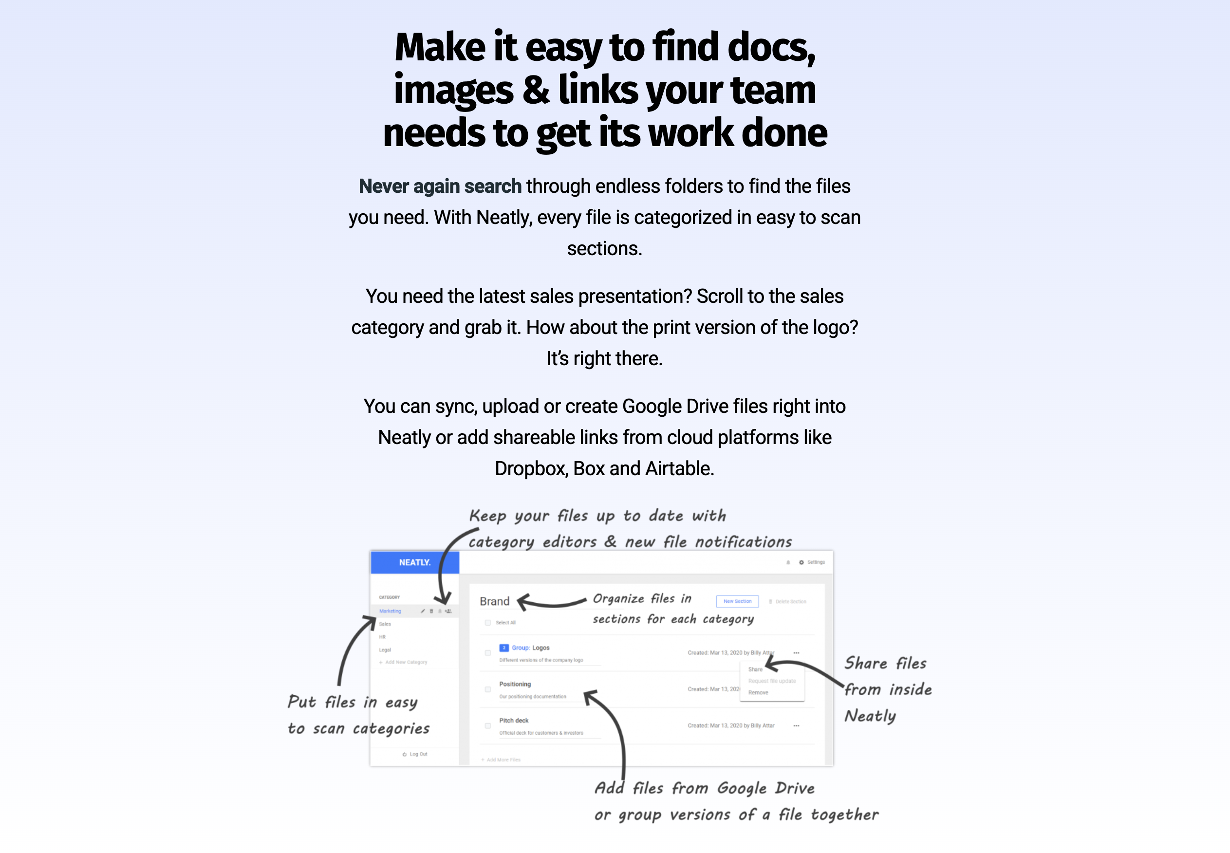 NEATLY : indexez et organisez vos fichiers dans le cloud