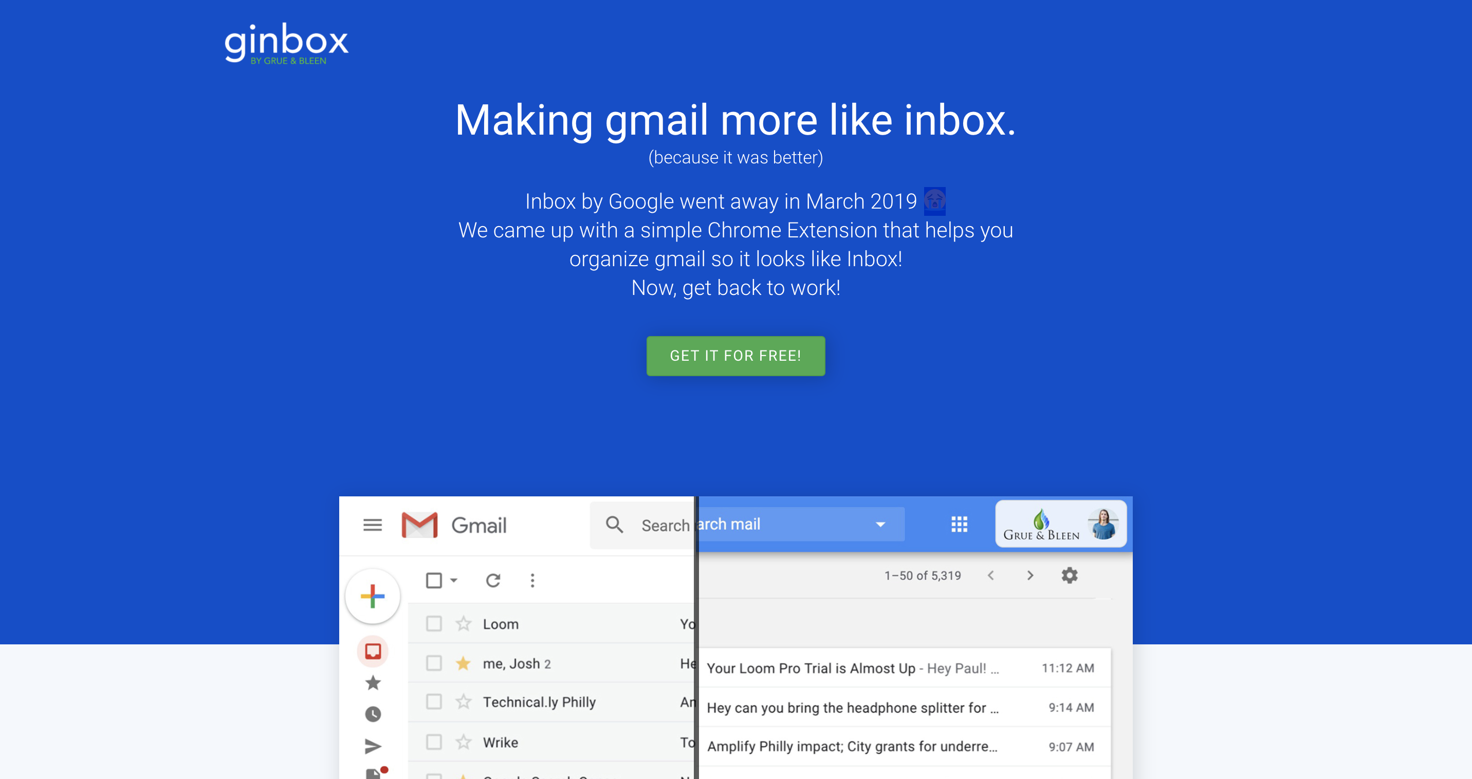 GINBOX : Retrouver l’interface de Gmail INBOX