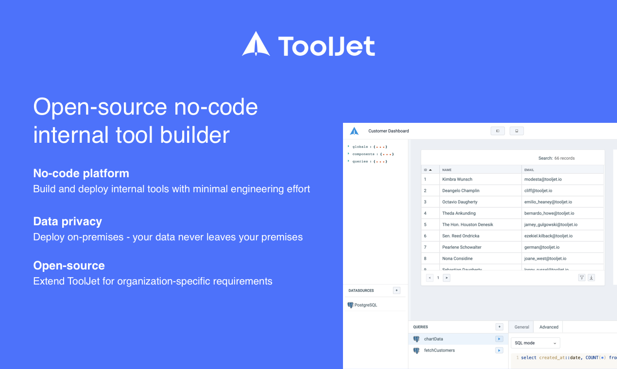 TOOLJET – Construire et déployer des outils internes en No-Code