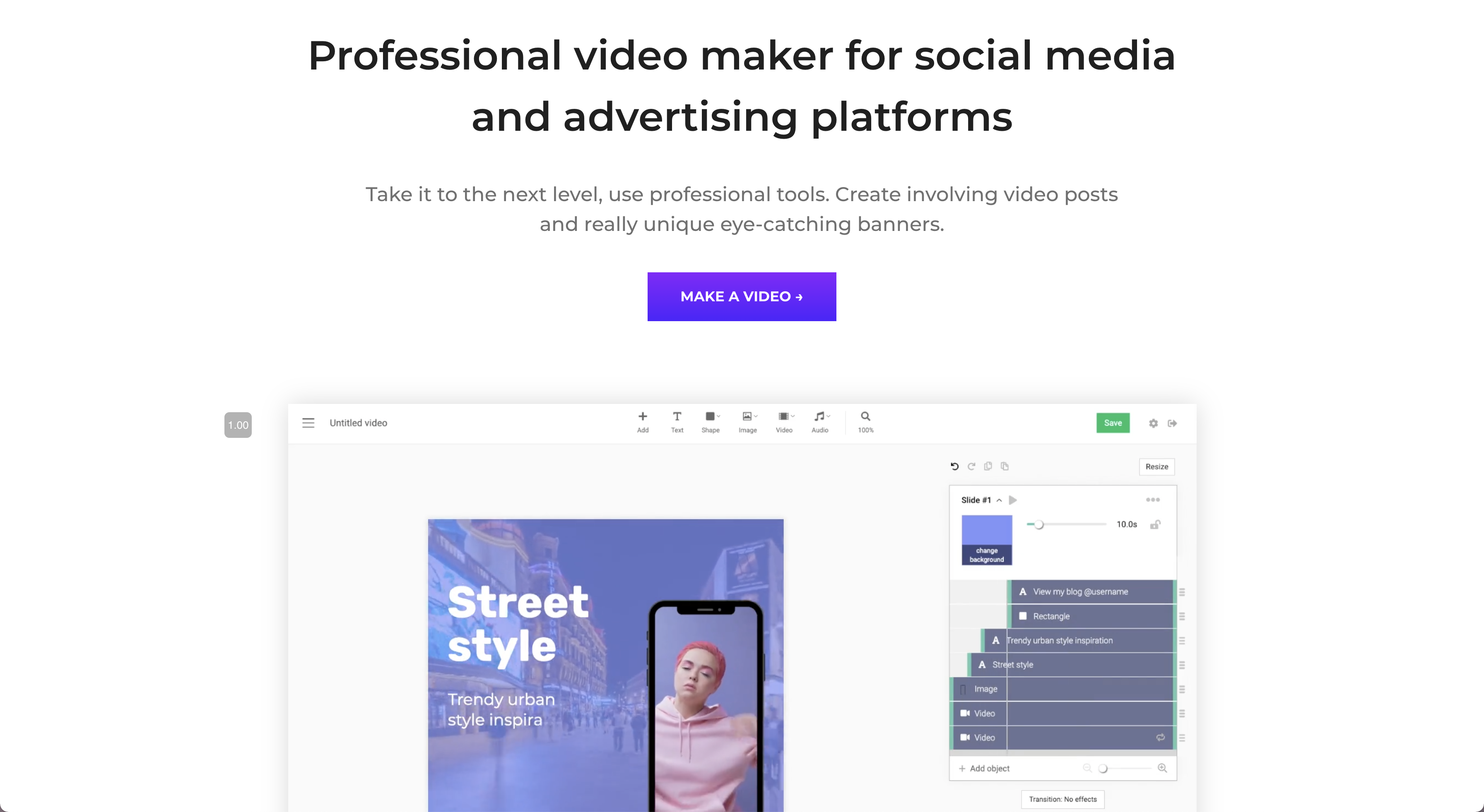 Supa :  Easy to use video maker for ads and social media