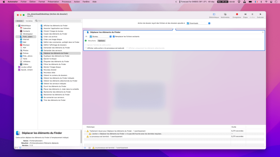 Déplacer automatiquement des fichiers d’un dossier à un autre sur macOS