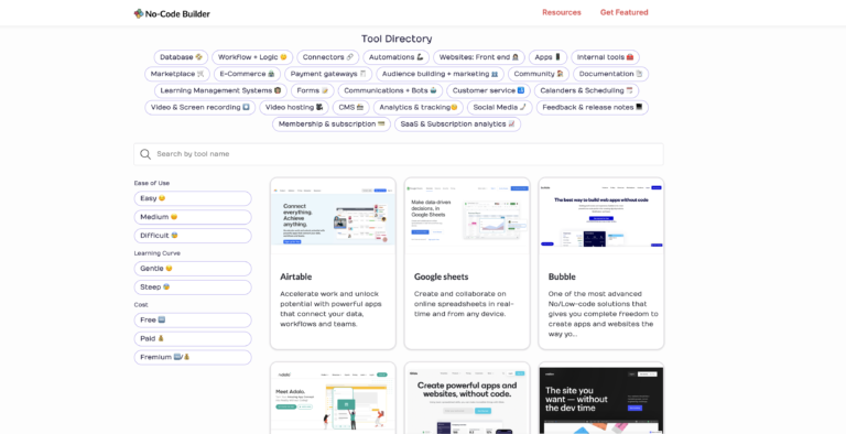 NOCODE BUILDER : Bibliothèque NoCode