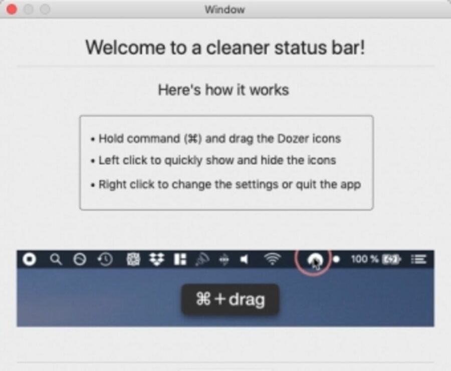 DOZER : masquez vos icones mac menu bar d’un seul clic