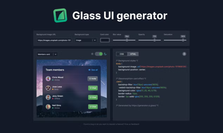 GLASS UI GENERATOR