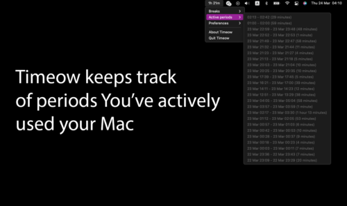 TIMEOW : Tracker votre activité et vos pauses sur votre mac