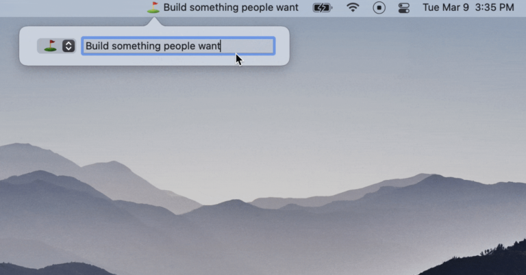 ONE GOAL : Reminders au sein de votre barre de menu macOS