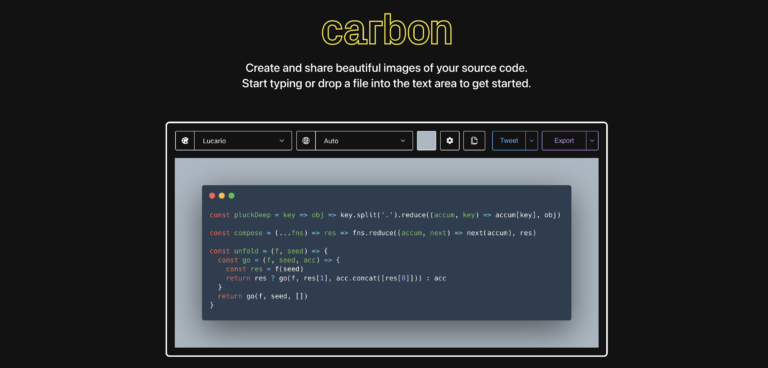 CARBON : Vos Snippets code hyper esthétiques