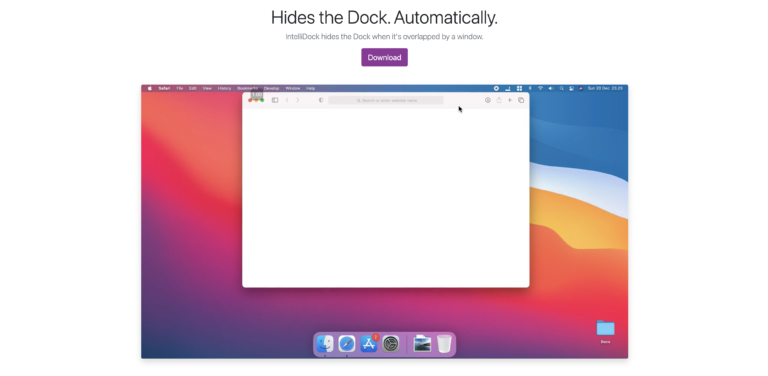 INTELLIDOCK : Masquez votre Dock, automatiquement.