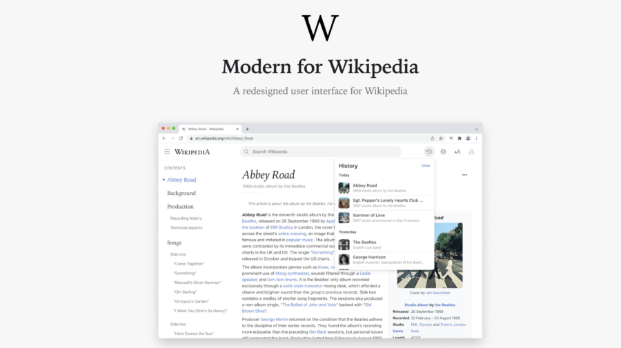 MODERN WIKIPEDIA : Une nouvelle interface utilisateur pour Wikipédia