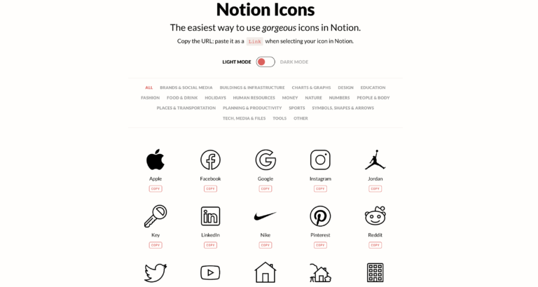 NOTION.VIP : Des icons N&B pour votre notion