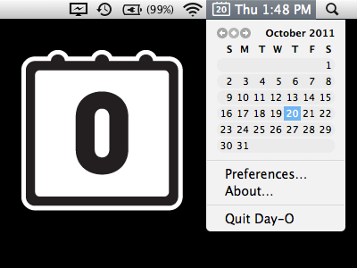 DAY-0 : Votre calendrier dans votre barre de menu