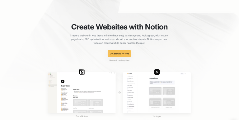 SUPER.SO : Transformez votre Notion en SiteWeb