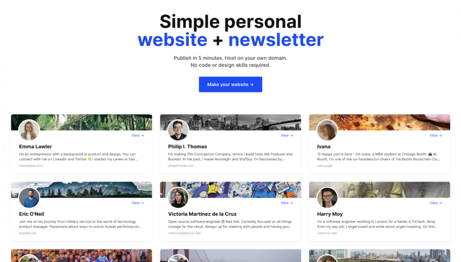 POSTCARD : Site web minimaliste et newsletter