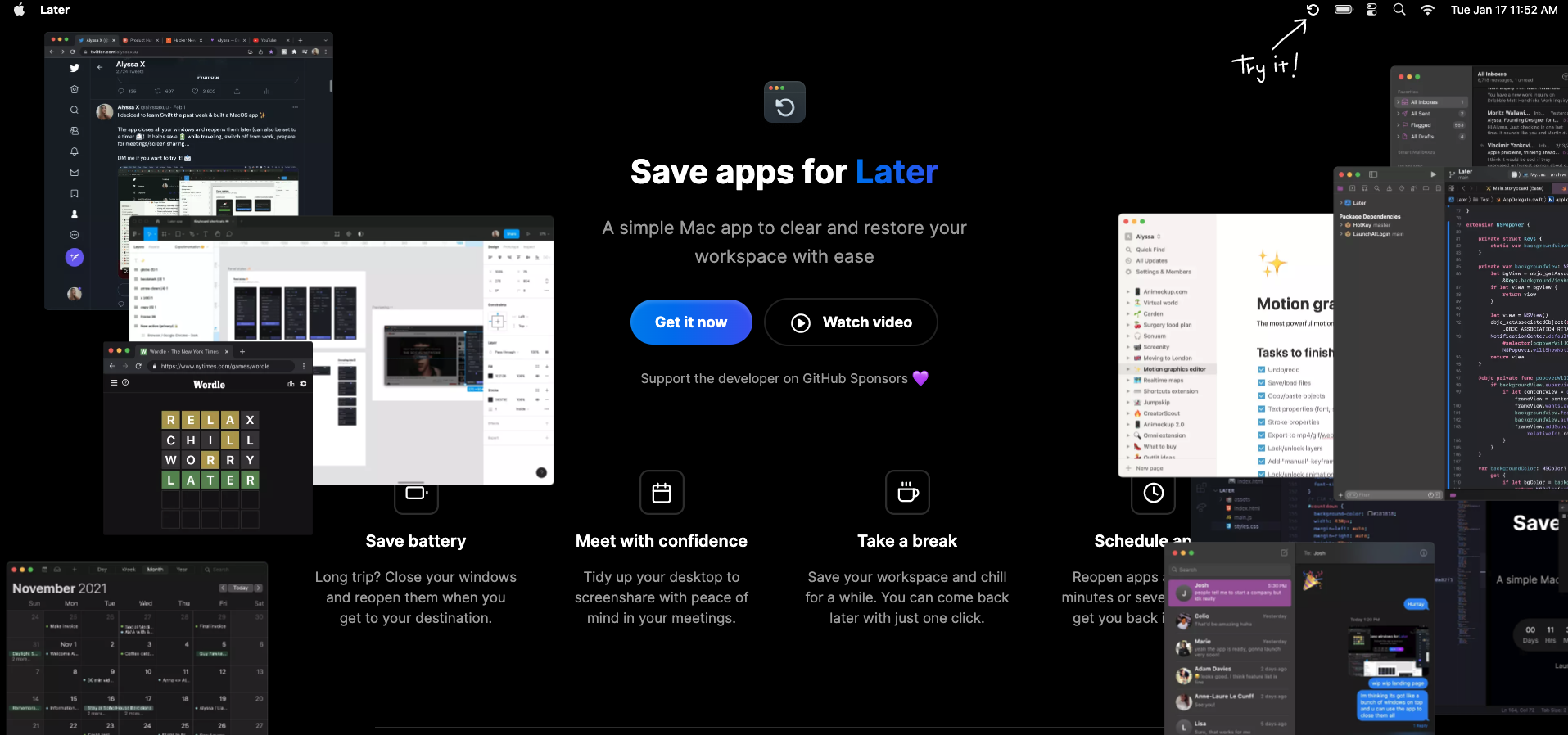 LATER Enregistrer Votre Espace De Travail Pour Le Relancer Ult rieurement