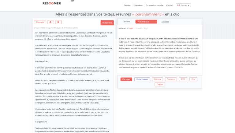 RESOOMER : Allez à l’essentiel et résumez vos textes en 1 clic