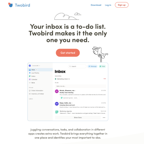 TWOBIRD : Client “Inbox Zero” et désabonnement rapide