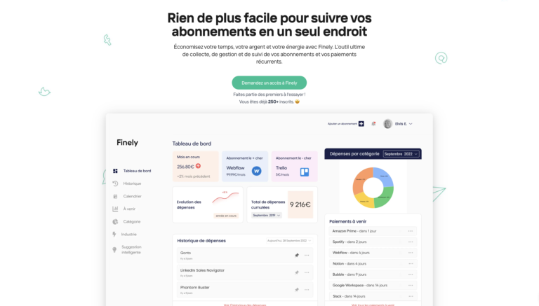 FINELY : Suivre vos abonnements et dépenses récurrentes