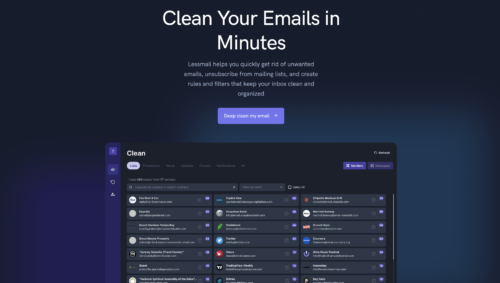 LESSEMAIL : Nettoyeur d’emails simple, puissant, gratuit et privé