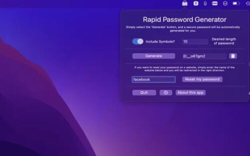 Rapid Password Generator : générateur de mots de passe rapide et facile à utiliser
