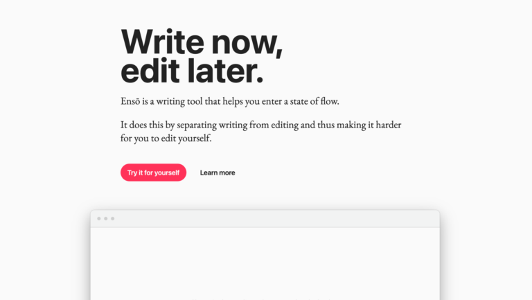 ENSO : Outil d’écriture qui vous aide à entrer dans un état de flow.