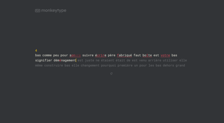 MONKEY TYPE : Test de dactylographie