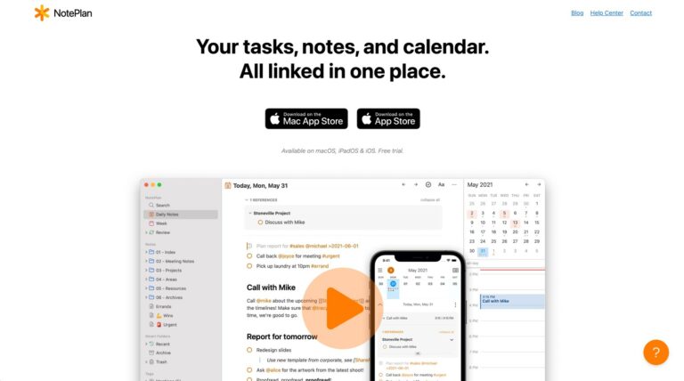 NOTEPLAN : Prise de notes, taches et calendrier