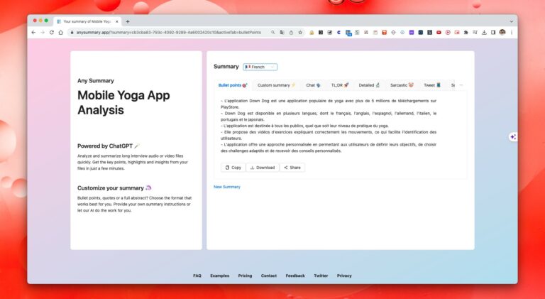 ANY SUMMARY : l’IA qui résume vos documents