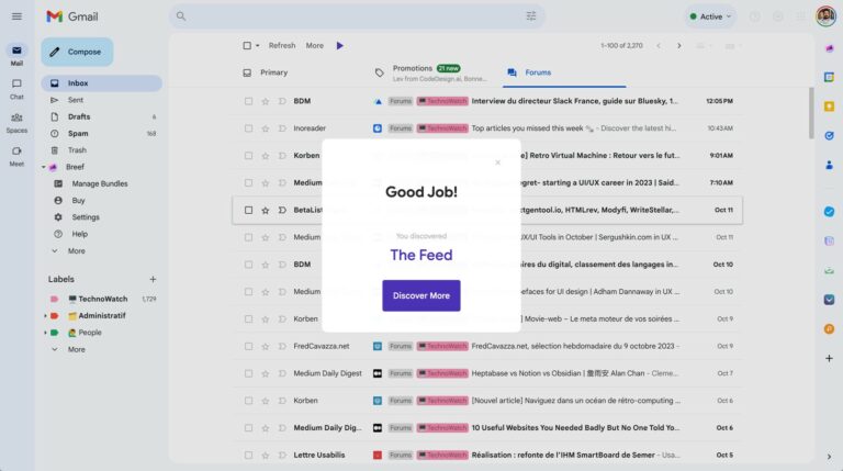 BREEF FOR GMAIL : trier vos emails par sujet