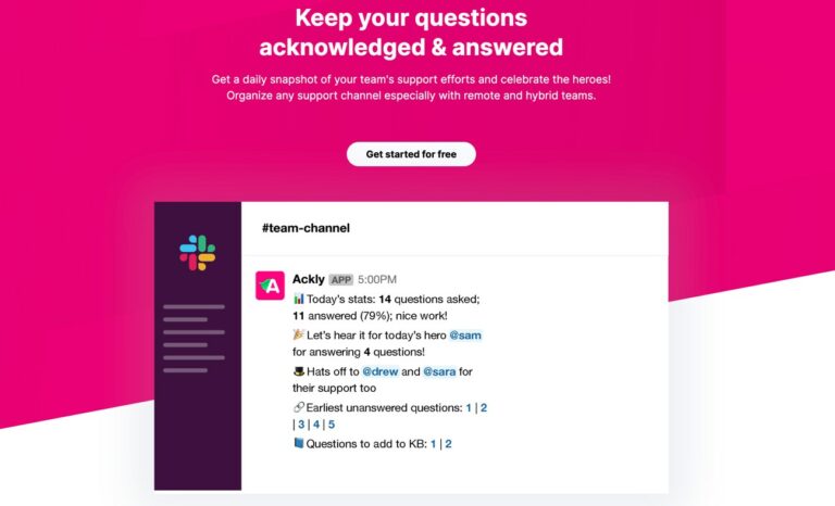 ACKLY : Gestionnaire des questions sur votre channel Slack