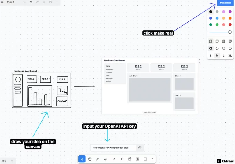 TLDRAW : tableau blanc collaboratif open source avec GPT 4