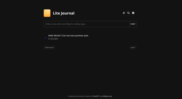 📌 LITE JOURNAL : Application de journal numérique minimaliste