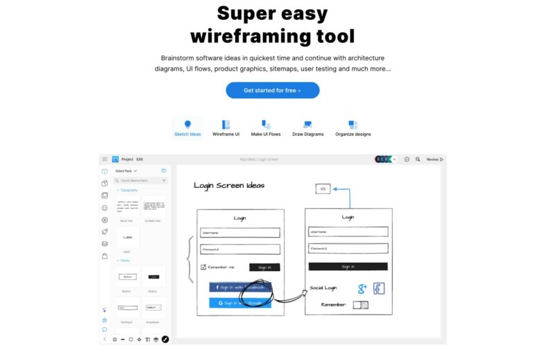 MOCKFLOW : Wireframe rapide et brainstorming