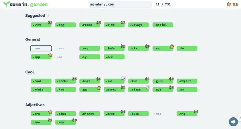 DOMAIN.GARDEN : Metamoteur de recherche de noms de domaine