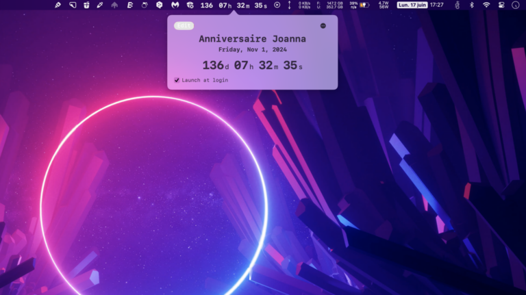 DOWNCOUNT : Compte a rebours MacOS