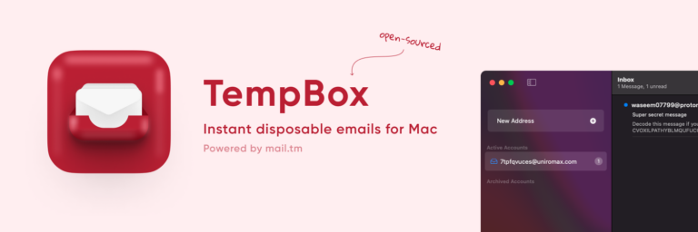 TEMPBOX : Créer des mails jetables sur Macos