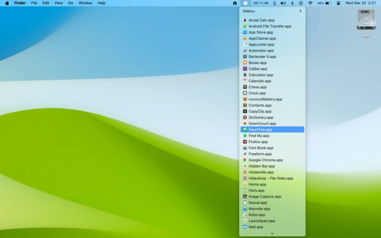 XMENU : Menu à la windows pour Macos