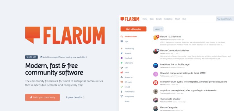 FLARUM : Créer une communauté en ligne prospère – gratuit, rapide et flexible