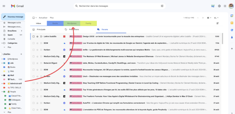 GMAIL TABS : Vos labels en onglets dans Gmail