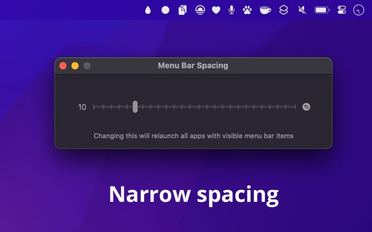 MENUBAR SPACING : Gérez l’espace entre vos icones menubar