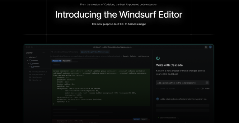 WINDSURF Codeium : Complétion de code via IA