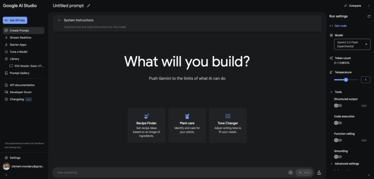 Google AI Studio : commencer à créer avec Gemini