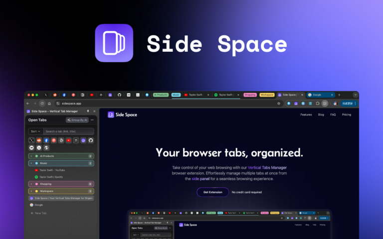 Side Space : Votre gestionnaire d&rsquo;onglets verticaux alimenté par l&rsquo;IA