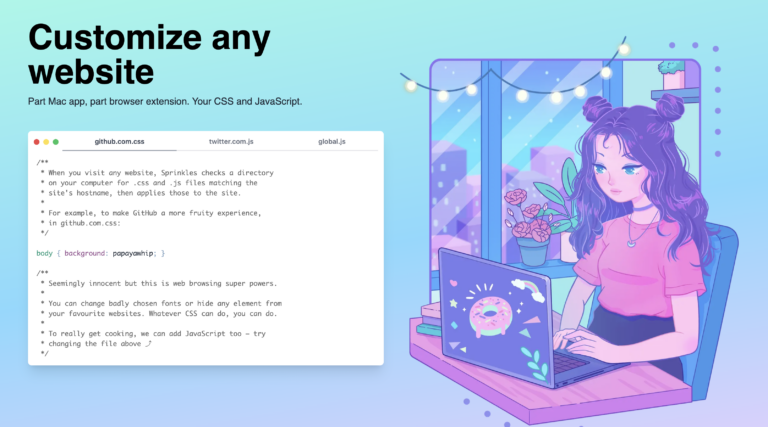 SPRINKLES : Personnaliser n&rsquo;importe quel site web via CSS / JS