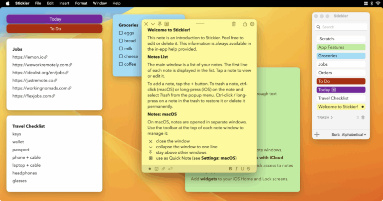 STICKIER : Prise de note MacOS et iOS