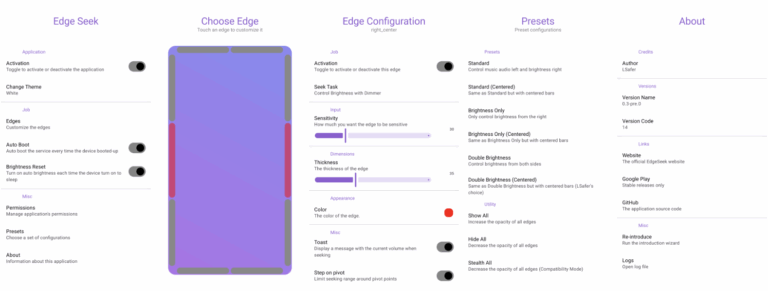 EDGE SEEK : Gesture Control app