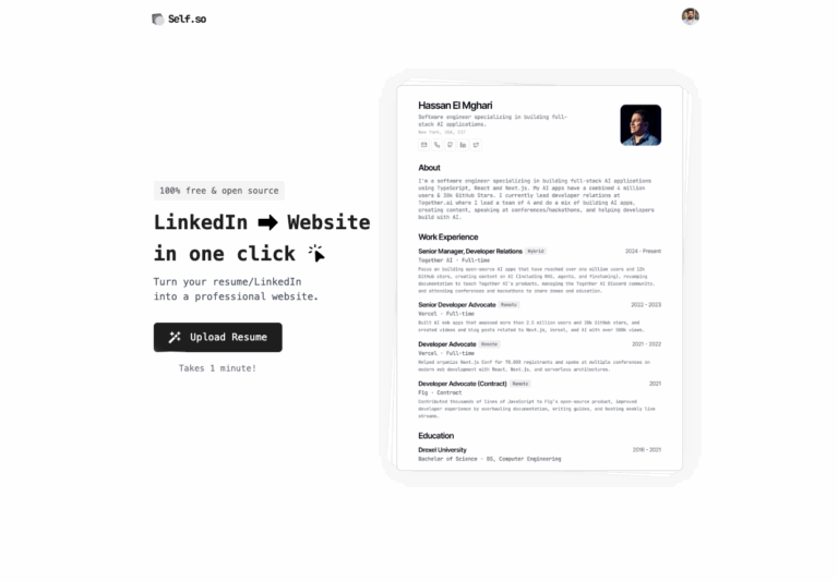 SELF.so : Générateur de sites personnels